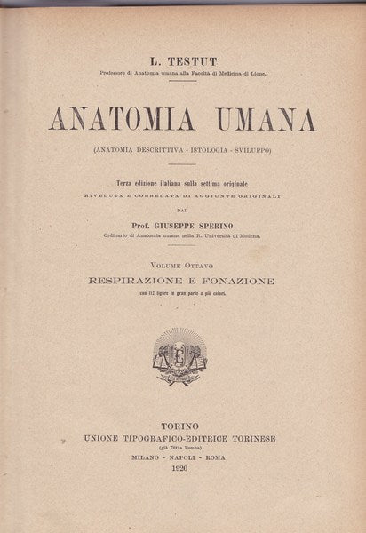 Anatomia umana. VIII. Respirazione e fonazione. - copertina