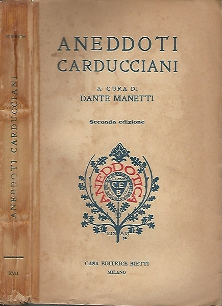 ANEDDOTI CARDUCCIANI - copertina