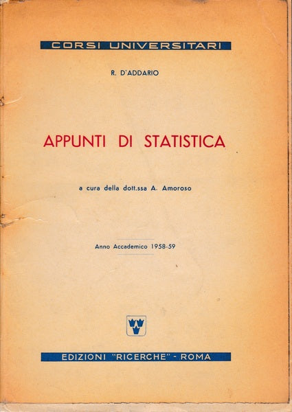 Appunti di Statistica - copertina