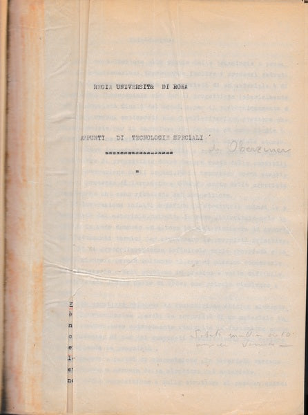 Appunti di tecnologie speciali - copertina