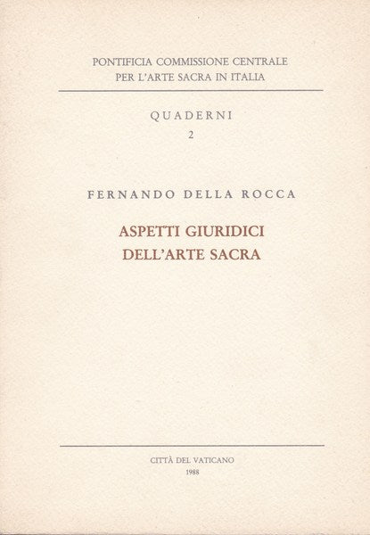Aspetti giuridici dell'arte sacra - copertina