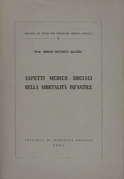 Aspetti medico-sociali della mortalità infantile - copertina