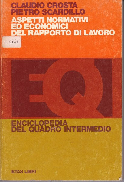 Aspetti normativi ed economici del rapporto di lavoro - copertina