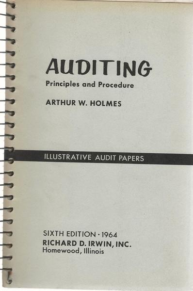 AUDITING Principles and Procedure - copertina