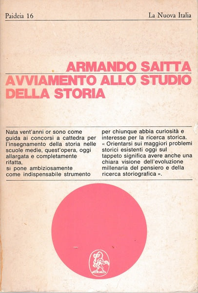 Avviamento allo studio della storia - copertina
