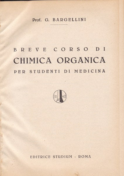 Breve corso di chimica organica per studenti di medicina - copertina