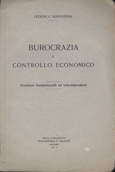 BUROCRAZIA E CONTROLLO ECONOMICO - copertina