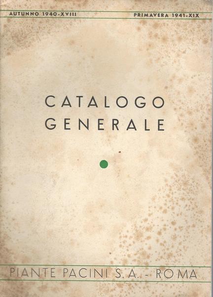 CATALOGO GENERALE PIANTE PACINI S.A. - ROMA - copertina