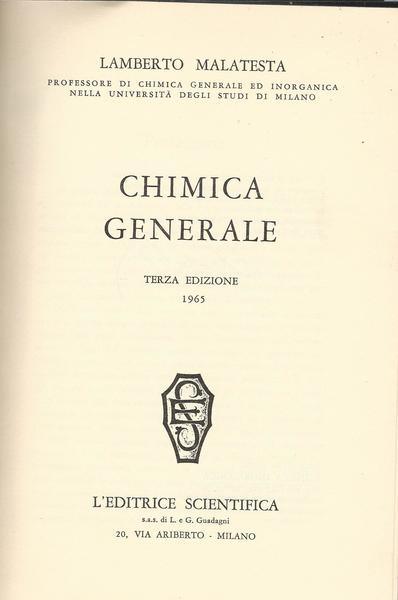 CHIMICA GENERALE - copertina