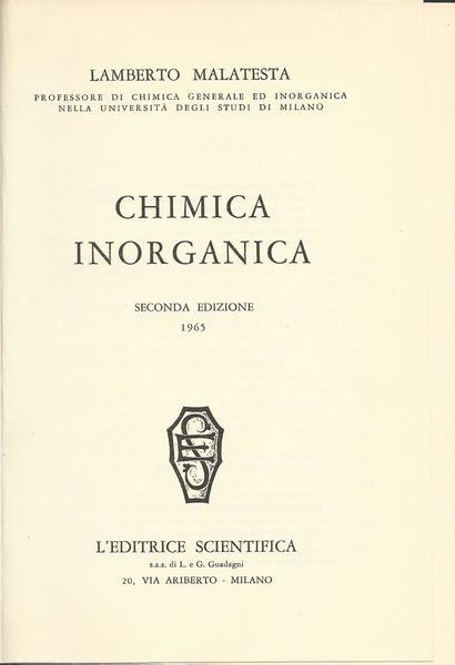 CHIMICA INORGANICA - copertina