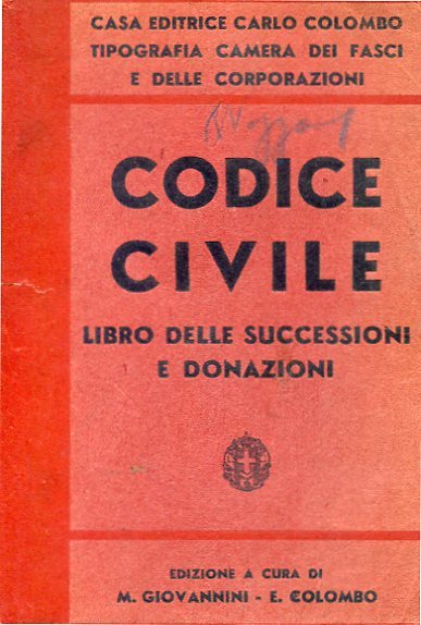 Codice Civile - libro delle successioni e donazioni - copertina
