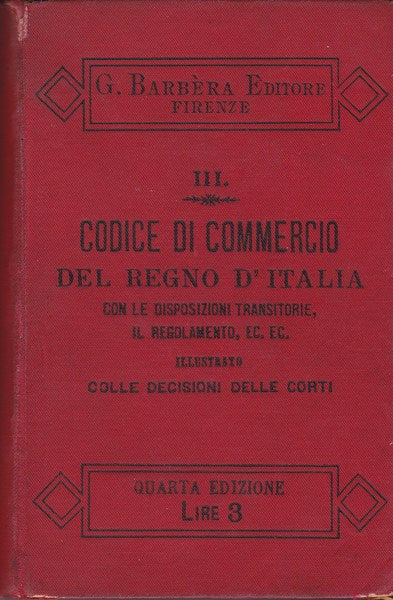 Codice di commercio del Regno d'Italia - copertina