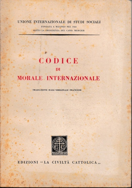 Codice di morale internazionale - copertina