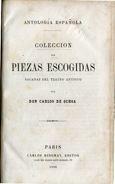 Coleccion de Piezas escogidas - sacadas del teatro antiguo - copertina