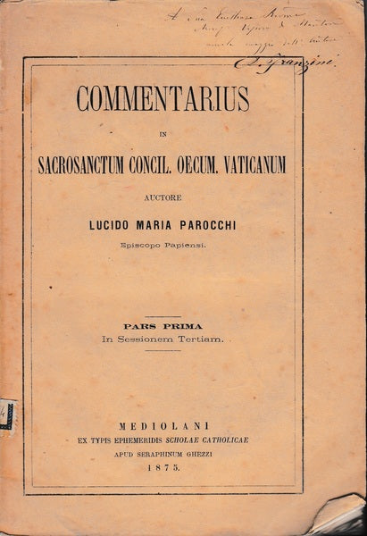 Commentarius in Sacrosanctum Concil. Oecum. Vaticanum - copertina