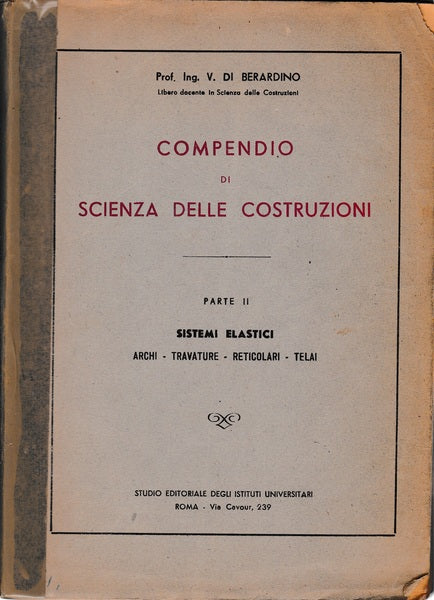 Compendio di scienza delle costruzioni. Parte II - Sistemi elastici - copertina