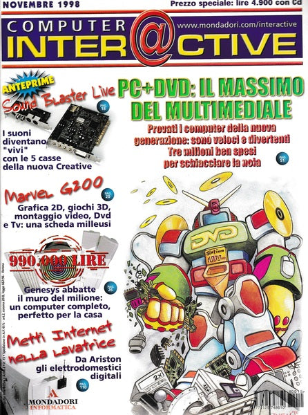 COMPUTER INTER@CTIVE. Rivista. Anno 2 n.15 Novembre 1998. - copertina