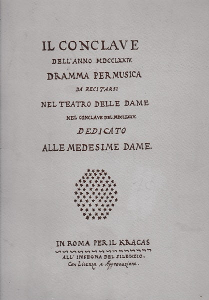 Il conclave dell'anno MDCCLXXIV. Dramma per musica - copertina