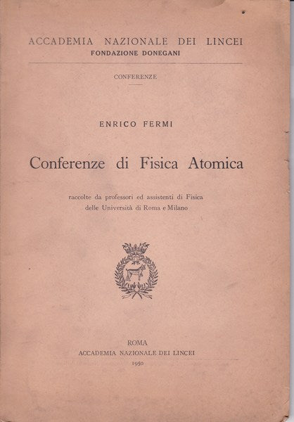 Conferenze di Fisica Atomica - copertina