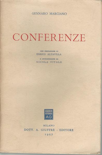 CONFERENZE: la poesia, la scienza, il diritto, la patria. - copertina