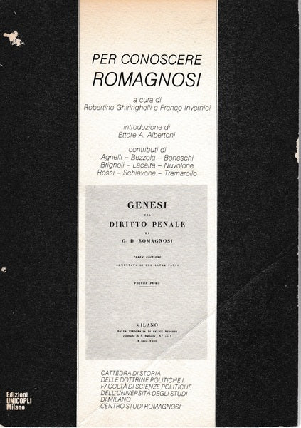 Per conoscere Romagnosi - copertina