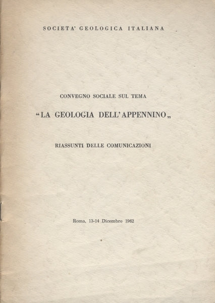 CONVEGNO SOCIALE SUL TEMA `LA GEOLOGIA DELL'APPENNINO` - copertina