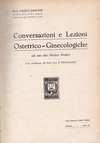 Conversazioni e lezioni ostetrico-ginecologiche - copertina