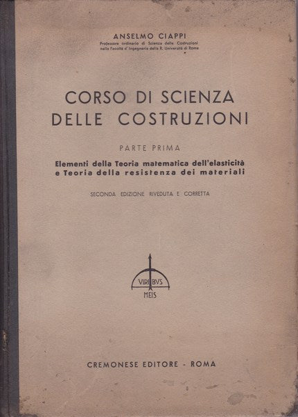 Corso di scienza delle costruzioni. Parte prima. - copertina