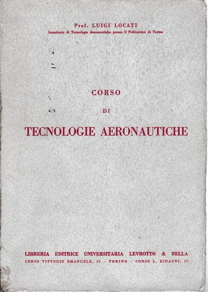 Corso di Tecnologie Aeronautiche - copertina