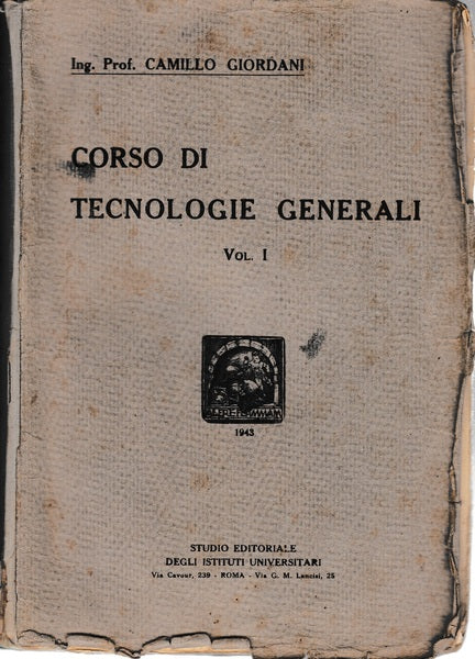 Corso di tecnologie generali. Vol. I - copertina