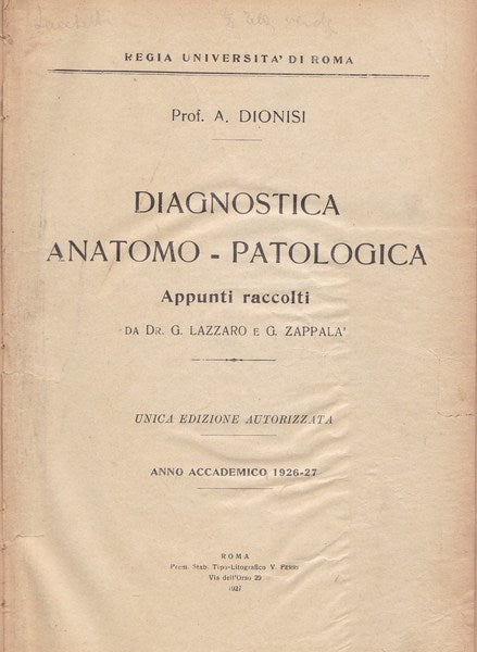 Diagnostica anatomo-patologica - copertina