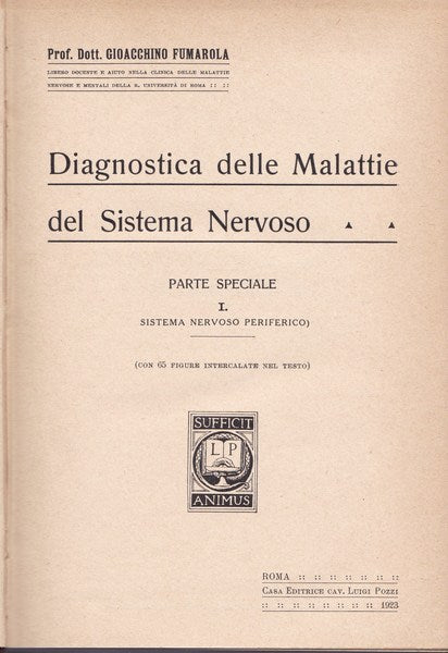 Diagnostica delle malattie del sistema nervoso. Parte speciale. I. II. III. - copertina