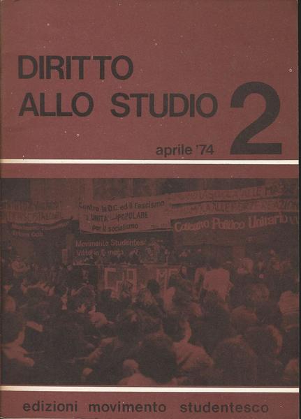 DIRITTO ALLO STUDIO. APRILE '74 N. 2 - copertina