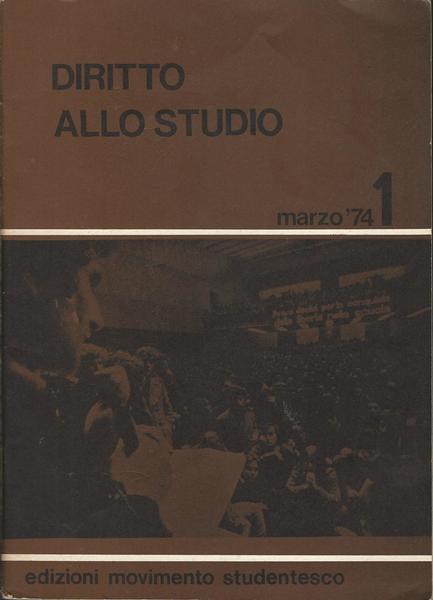 DIRITTO ALLO STUDIO. MARZO '74 N. 1 - copertina