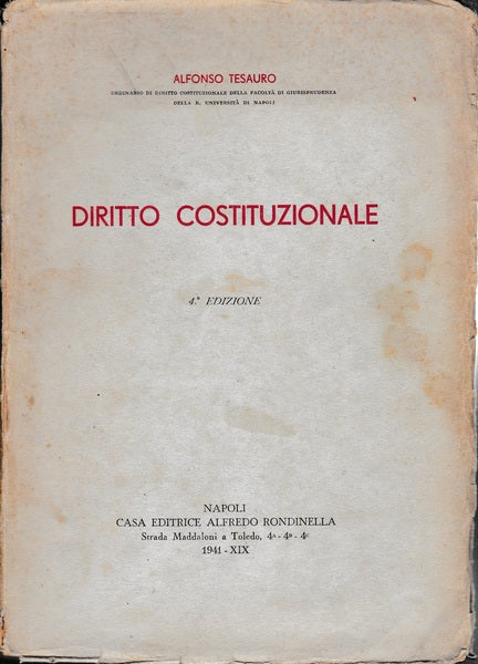 Diritto costituzionale - copertina