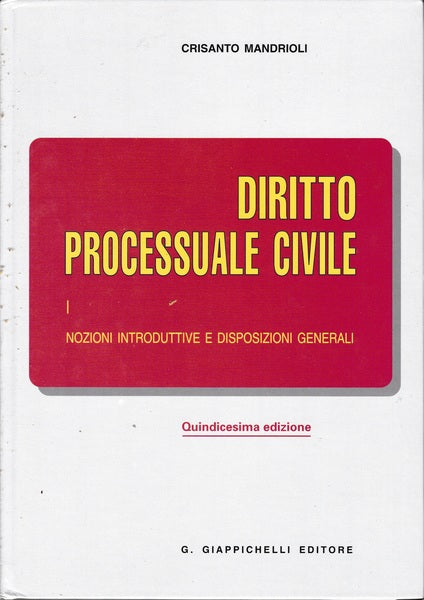 Diritto processuale civile: 1 - copertina