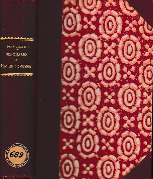 Dizionario di Pensieri e Sentenze d?autori antichi e moderni d?ogni nazione - copertina