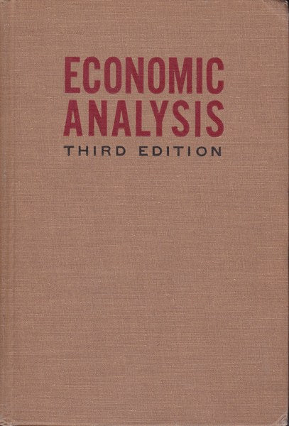 Economic Analysis. Third Edition. - copertina