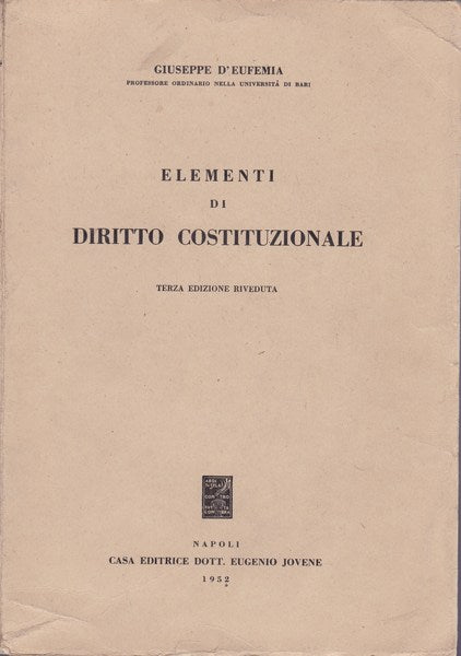 Elementi di Diritto Costituzionale - copertina
