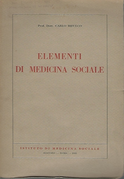 ELEMENTI DI MEDICINA SOCIALE - copertina