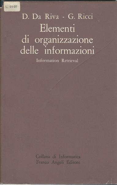 ELEMENTI DI ORGANIZZAZIONE DELLE INFORMAZIONI - copertina