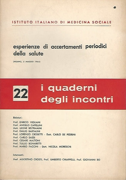 ESPERIENZE DI ACCERTAMENTI PERIODICI DELLA SALUTE - copertina