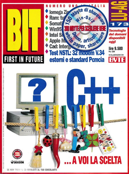 BIT FIRST IN FUTURE. Rivista. Anno 18 n.173 Luglio-Agosto 1995. - copertina