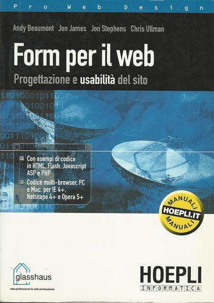 FORM PER IL WEB. Progettazione e usabilità del sito - copertina
