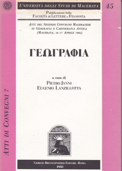 Geografia - Atti del II° Convegno maceratese su geografia e cartografia anti - copertina