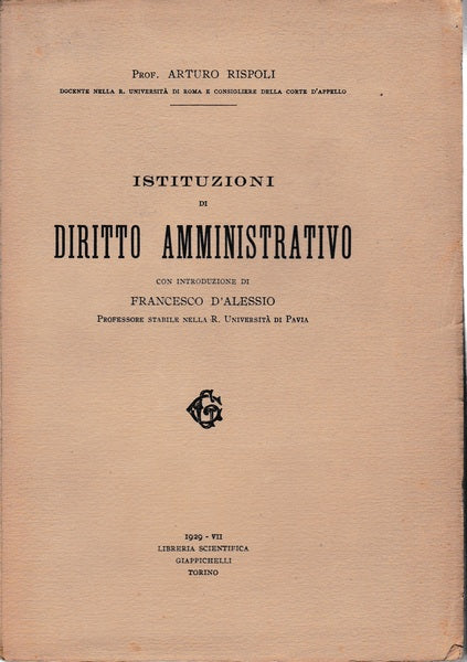 Istituzioni di diritto amministrativo - copertina