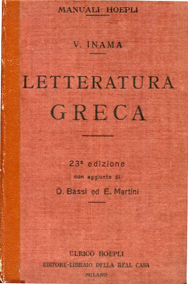 Letteratura greca - copertina