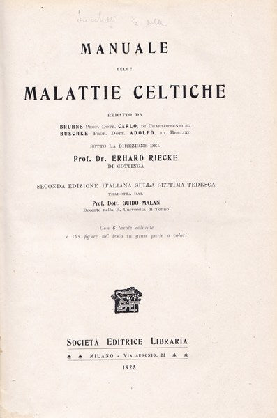 Manuale delle malattie celtiche - copertina