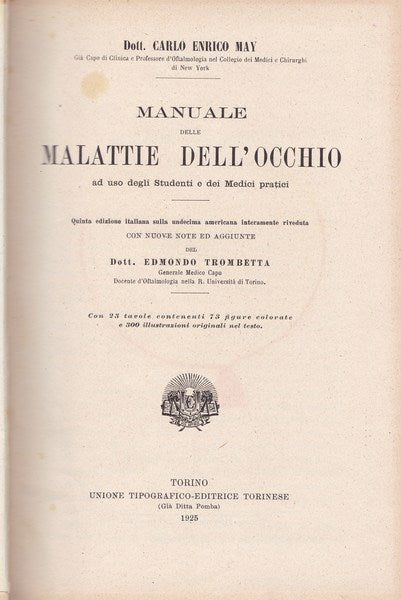 Manuale delle malattie dell'occhio - copertina