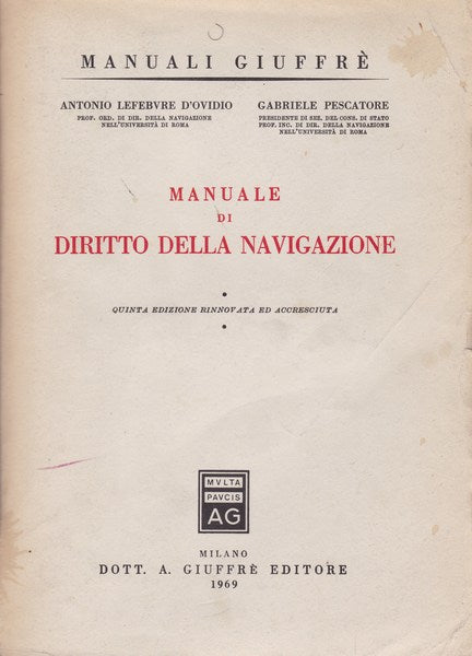 Manuale di Diritto della Navigazione - copertina